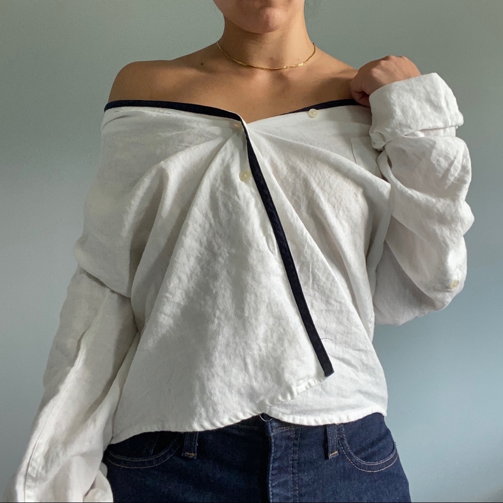 Vintage Ralph Lauren Linen Button Down Blouse 🕊🕊